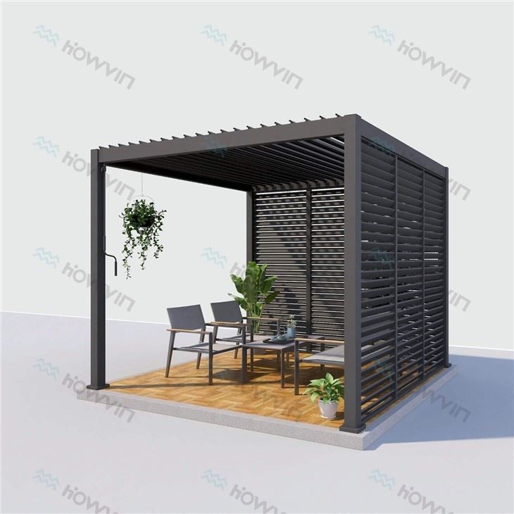 Metal Pergola With Retractable Roof And Sides