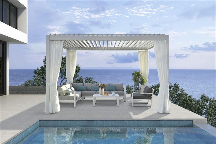 10x13 Pergola با کانوپوش جمع شدنی